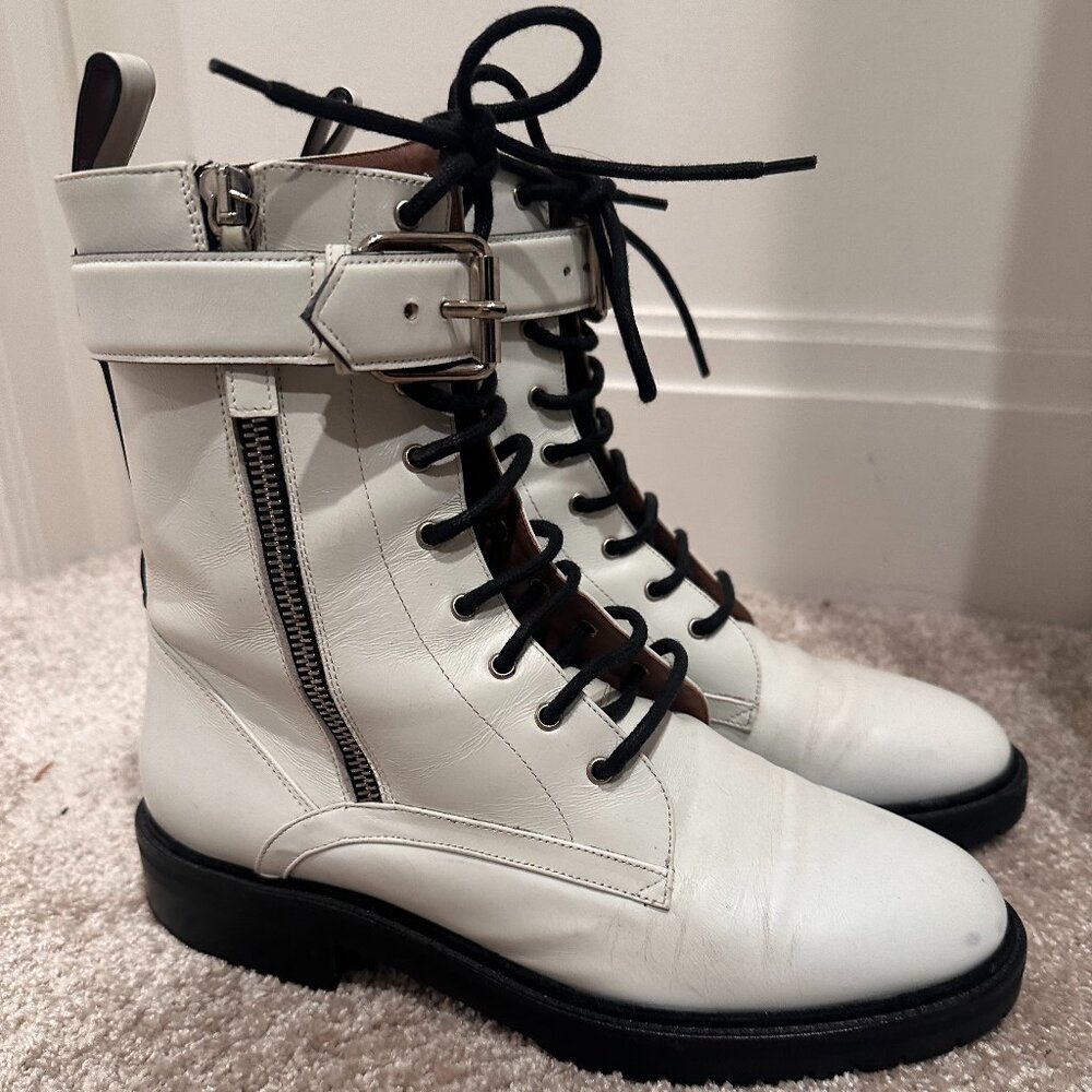 Tabitha Simmons white combat boot